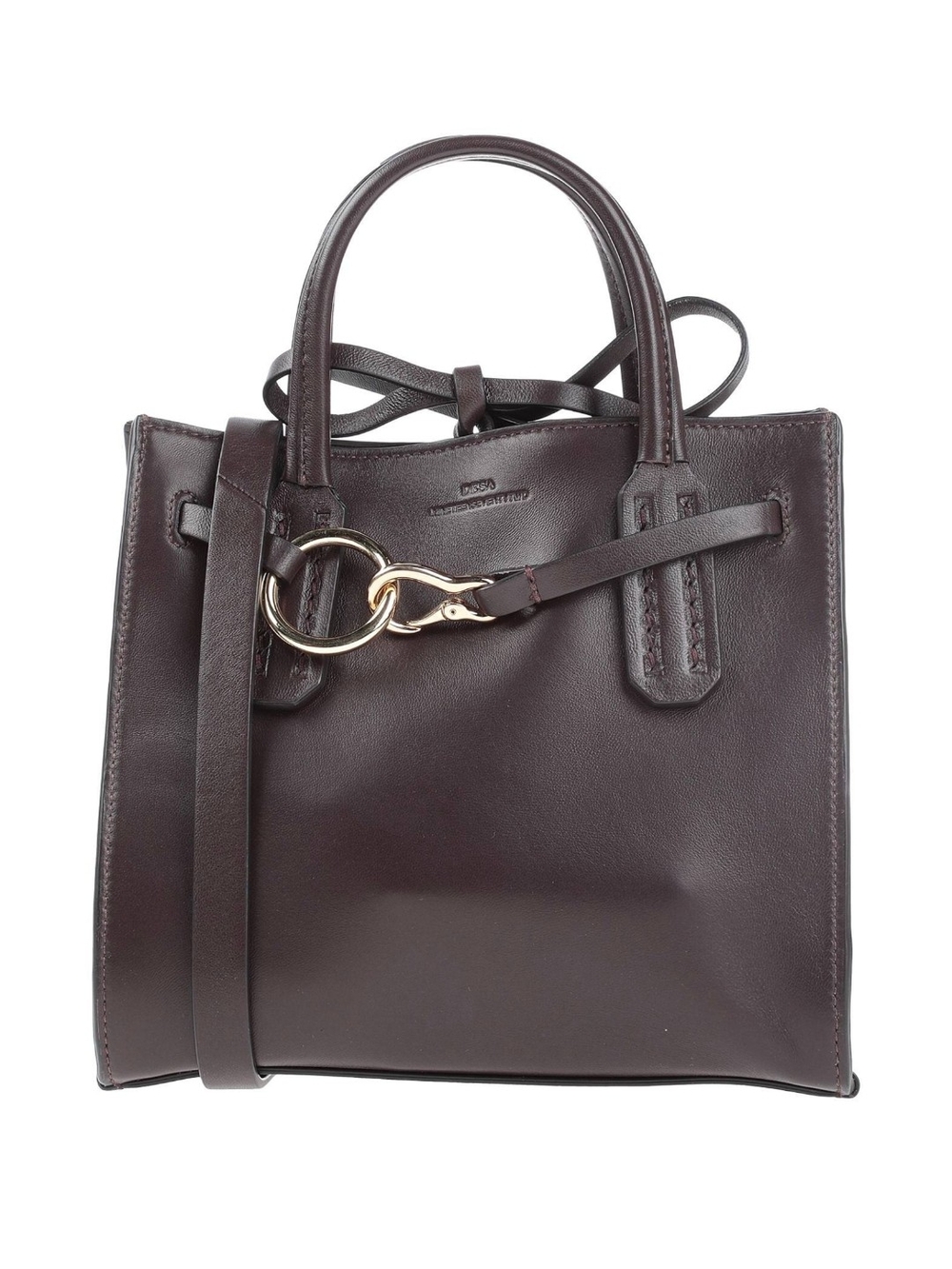 Genuine Leather Tote Bag in Dark Chocolate Brown - Structured Womenโs Handbag
